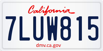CA license plate 7LUW815