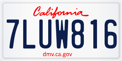 CA license plate 7LUW816