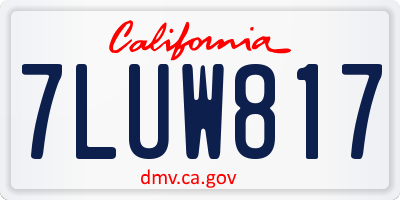 CA license plate 7LUW817