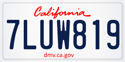 CA license plate 7LUW819