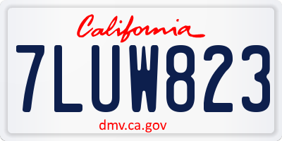 CA license plate 7LUW823