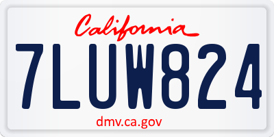 CA license plate 7LUW824