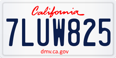 CA license plate 7LUW825