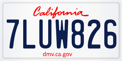 CA license plate 7LUW826
