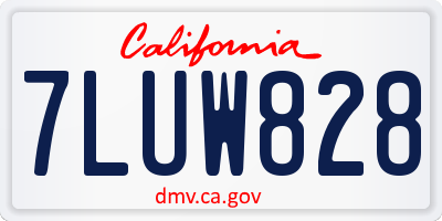 CA license plate 7LUW828