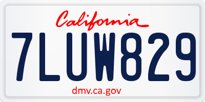 CA license plate 7LUW829