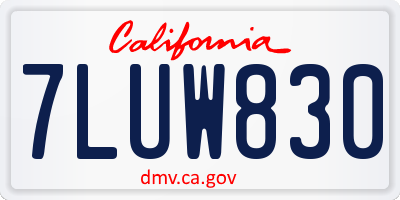 CA license plate 7LUW830