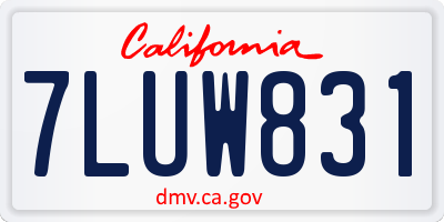 CA license plate 7LUW831