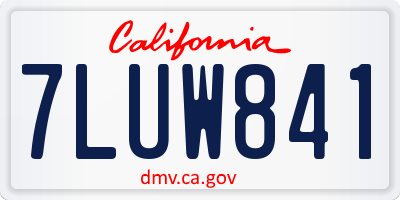 CA license plate 7LUW841