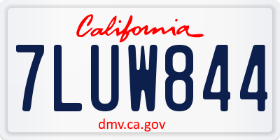 CA license plate 7LUW844