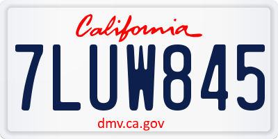 CA license plate 7LUW845