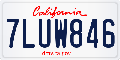 CA license plate 7LUW846