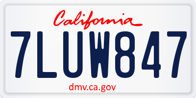 CA license plate 7LUW847