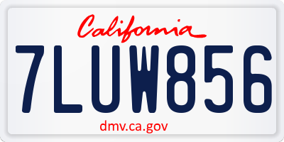 CA license plate 7LUW856