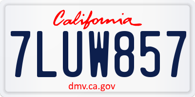 CA license plate 7LUW857