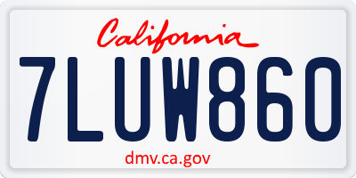 CA license plate 7LUW860