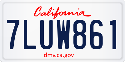 CA license plate 7LUW861