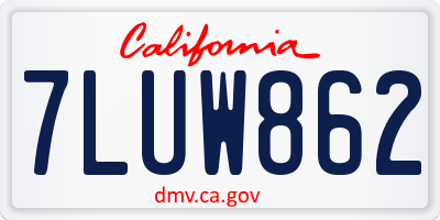 CA license plate 7LUW862