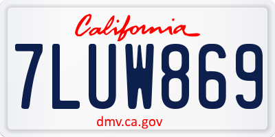 CA license plate 7LUW869