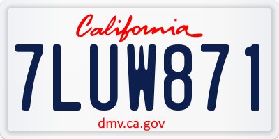CA license plate 7LUW871