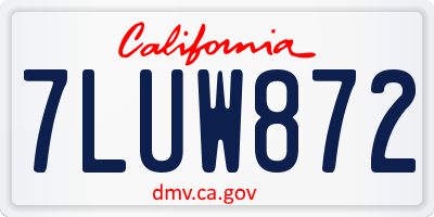 CA license plate 7LUW872