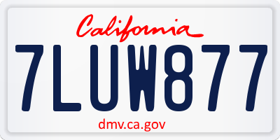 CA license plate 7LUW877