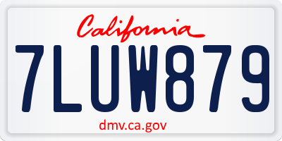 CA license plate 7LUW879