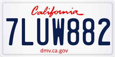 CA license plate 7LUW882