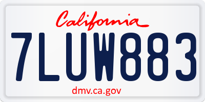 CA license plate 7LUW883