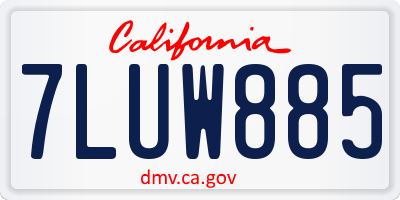 CA license plate 7LUW885