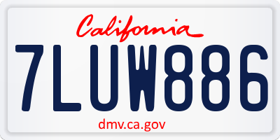 CA license plate 7LUW886