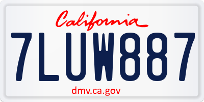 CA license plate 7LUW887