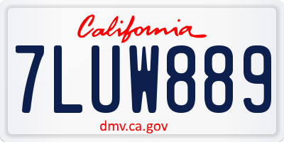 CA license plate 7LUW889