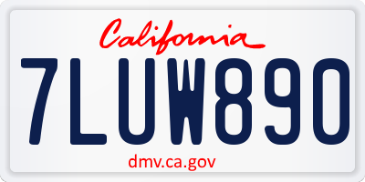 CA license plate 7LUW890