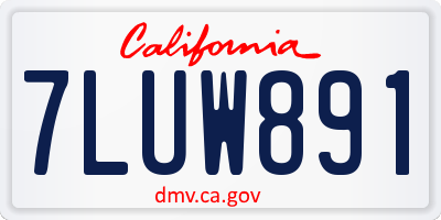 CA license plate 7LUW891