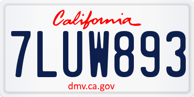 CA license plate 7LUW893