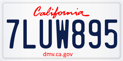CA license plate 7LUW895