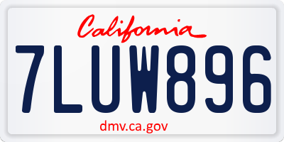 CA license plate 7LUW896