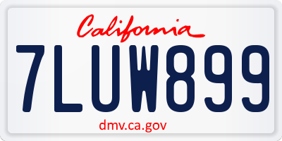CA license plate 7LUW899