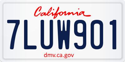 CA license plate 7LUW901