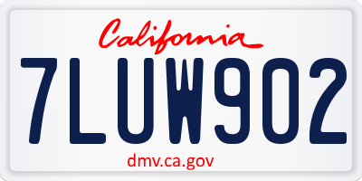 CA license plate 7LUW902