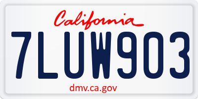 CA license plate 7LUW903