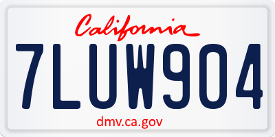 CA license plate 7LUW904