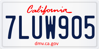 CA license plate 7LUW905