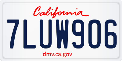 CA license plate 7LUW906