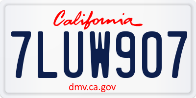 CA license plate 7LUW907