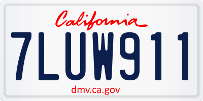 CA license plate 7LUW911