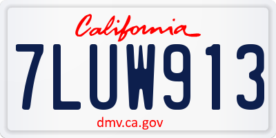 CA license plate 7LUW913