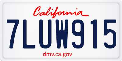 CA license plate 7LUW915