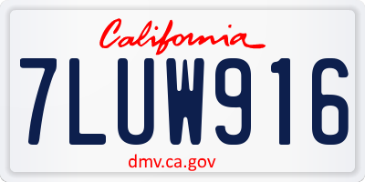 CA license plate 7LUW916